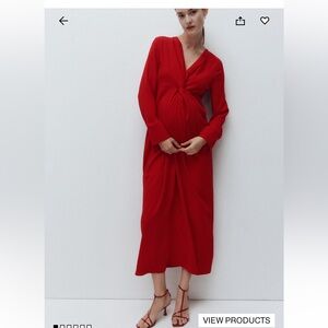 Mama draped red dress